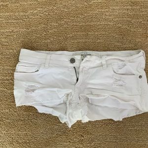 Abercrombie & Fitch white denim shorts